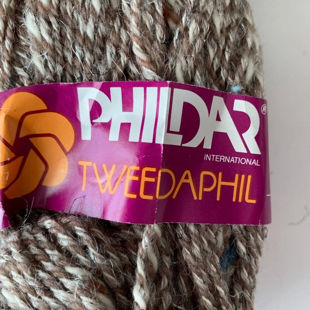 VINTAGE PHILDAR TWEEDAPHIL Acrylic, COTTON, Wool, LINEN  Blend Yarn- 5 Skeins - Picture 2 of 7